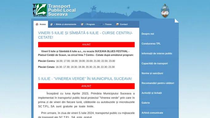 TPL Suceava - pagina oficiala | Transport Public Local Suceava - Transport Public Local Suceava | TPL Suceava