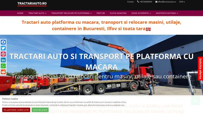 Tractari Auto si Transport pe Platforma cu Macara🚒