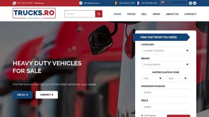 Used heavy duty vehicles for sale online | Best deals at Trucks.ro