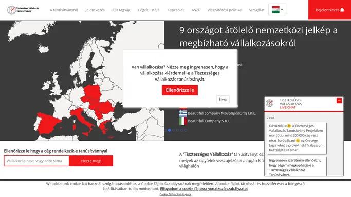 Tisztesseges Vallalkozas tanusitvany