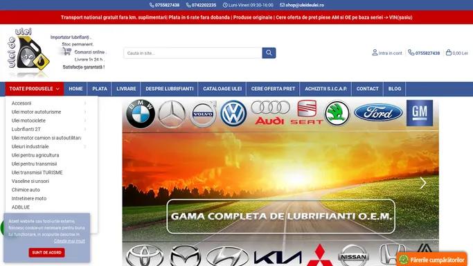 Ulei Motor original 100% - livrare gratuita si plata in rate - Ulei motor auto si industrial. Stoc permanent.25 de ani de experienta.