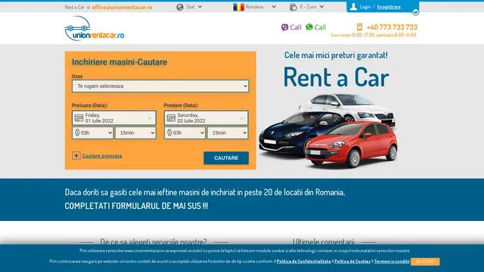 Union rent a car - cel mai ieftin rent a car Romania