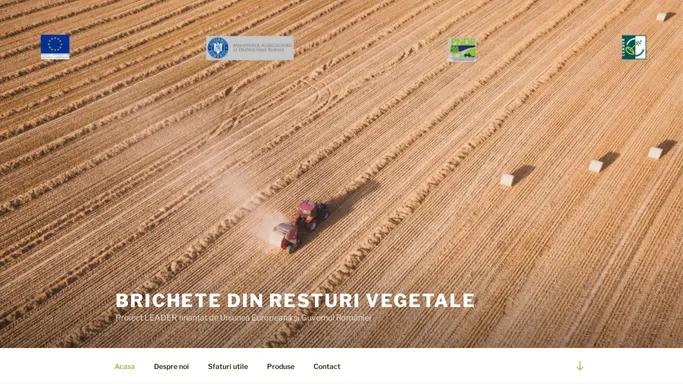 BRICHETE DIN RESTURI VEGETALE – Proiect LEADER finantat de Uniunea Europeana si Guvernul Romaniei