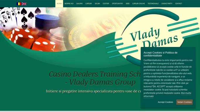 VLADY DAMAS - Scoala cursuri crupieri, casino dealers training school, casino party, vase de croaziera