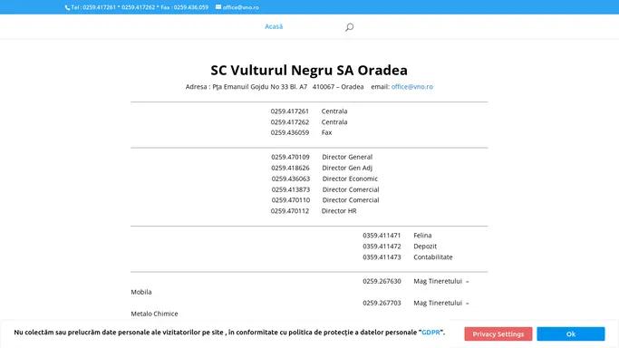 Vulturul Negru SA Oradea | Vulturul Negru SA Oradea