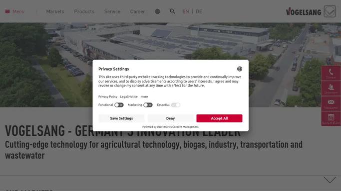 Your partner for highly-engineered and service friendly equipment | Vogelsang