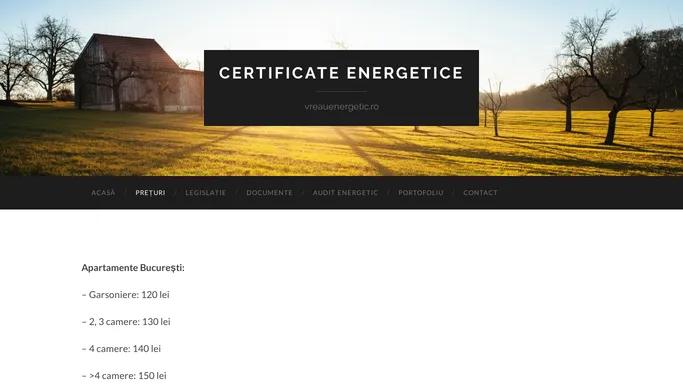 Certificate energetice | vreauenergetic.ro