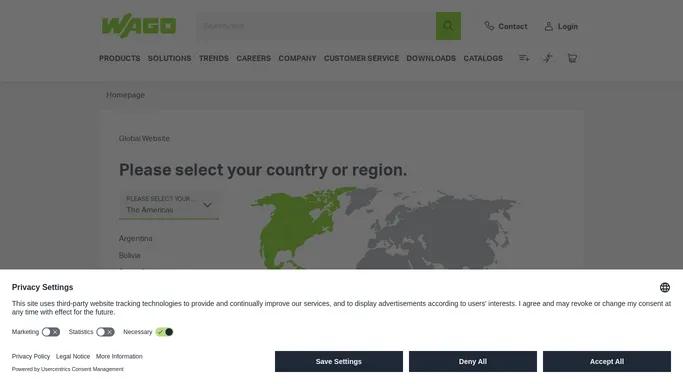 Country Selection | WAGO