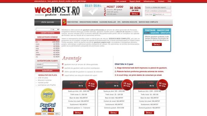 Gazduire, domenii - WeeHost.ro, servicii web reseller vps dedicate design