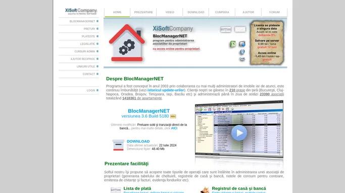 BlocManagerNET - program software pentru administratorii de bloc, asociatii de proprietari, locatari, ansambluri redizentiale, vile