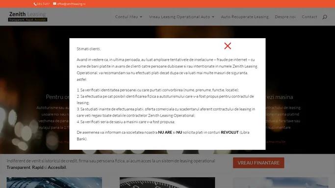 Zenith Leasing Operational - Finantare Garantata Oricarui Venit