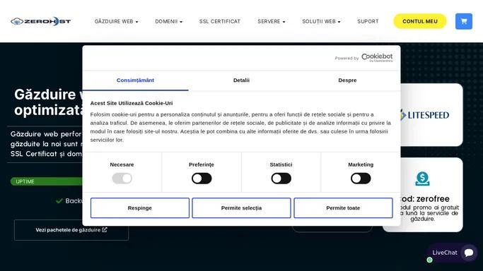 Gazduire Web cu SSL si Domeniu gratuit - ZeroHost Romania
