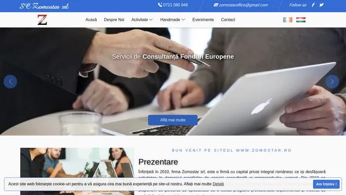 Site de prezentare a activitatii firmei SC Zomostar SRL, Oradea