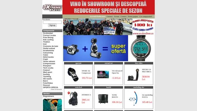 Xsport.ro - Magazin online cu echipamente pentru sporturi extreme, scufundari Romania, scoala scufundari Bucuresti, cursuri scuba diving, curs scafandru, diving curs, cursuri scufundari NAUI, cursuri scufundari SSI, inot, natatie Romania, triatlon Romania, decathlon Romania, Scuba Store, Costume de baie, Caiac, Kayak, Caiace pescuit, sport, Barci Pescuit, Pescuit subacvatic, Echipamente fotografice, aparate foto compacte si digitale subacvatice, obiective, accesorii, windsurf, kitesurf, yachting