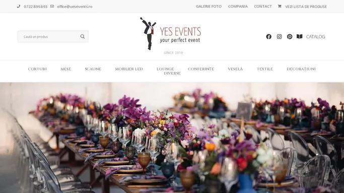 Yes Events - Inchirieri logistica evenimente (corturi, mese, scaune)