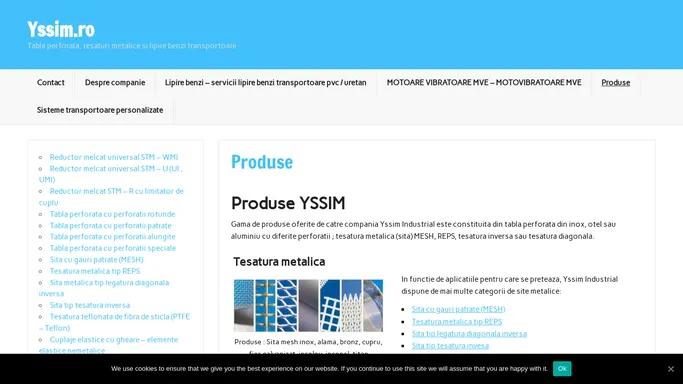 Produse Yssim - Reductoare, motoare, tabla perforata, sita metalica