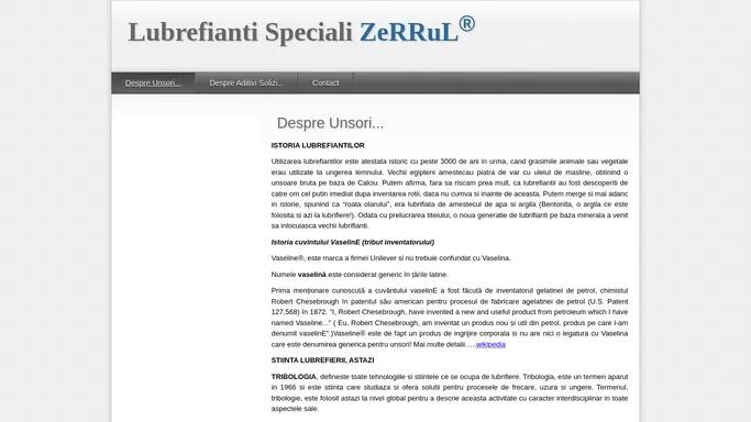 Despre Unsori... - Lubrefianti speciali si Tratamente pentru Motoare si Cutii de Viteze