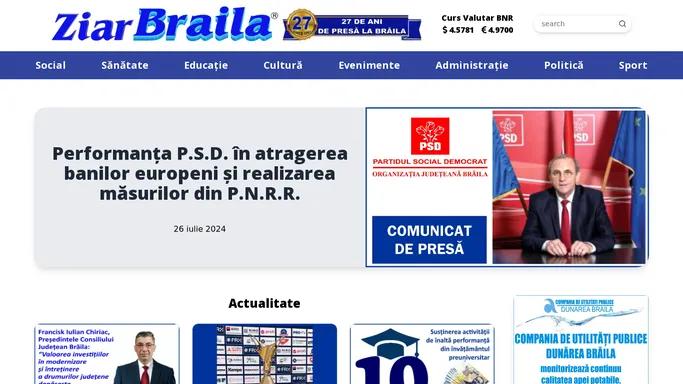 Ziar Braila | Stiri locale si nationale