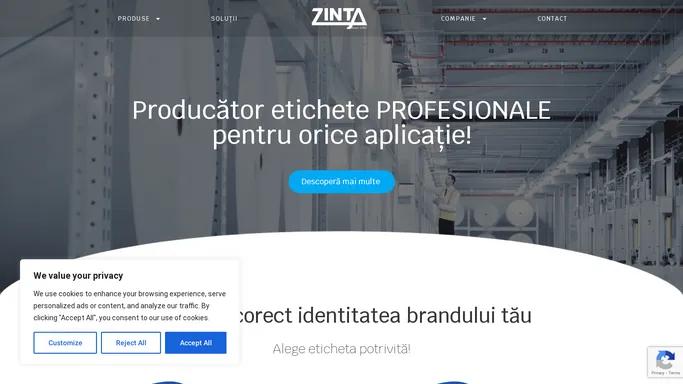 ZINTA - Producator Etichete termice si Role de hartie termica