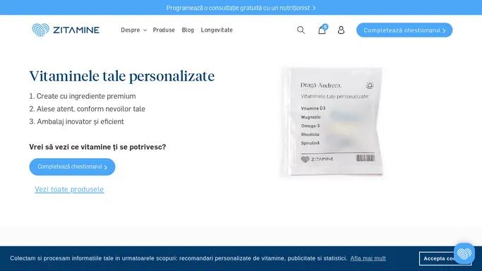 Zitamine - vitaminele tale personalizate
