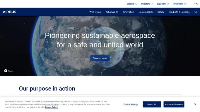 Home | Airbus | Pioneering sustainable aerospace