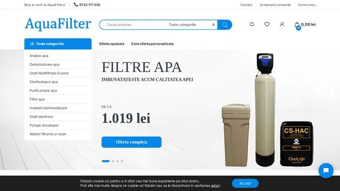 Instalatii dedurizare si filtrare apa - AquaFilter