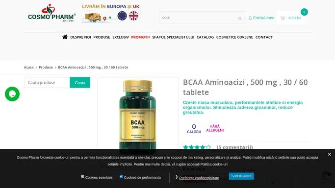 BCAA , Aminoacizi - Suplimente naturale - Cosmopharm.eu
