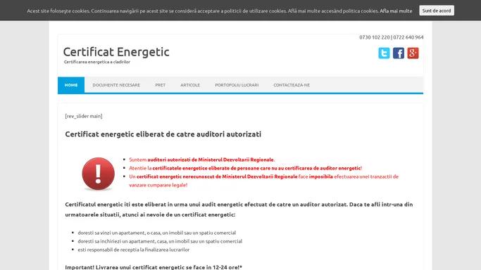Certificat energetic. Eliberam certificate energetice.
