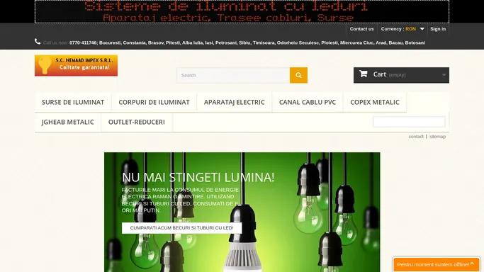 Materiale Electrice Corpuri de iluminat si Surse Craiova, Bucuresti, Brasov, Pitesti, Ramnicu Valcea, Constanta