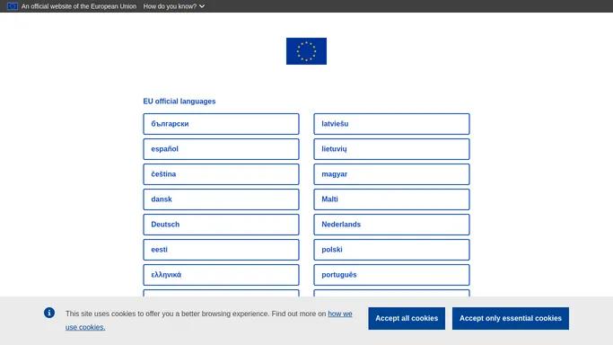 Language selection | European Union