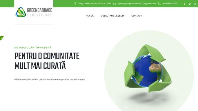 Greengarbage Solutions | Reciclare deseuri nepericuloase
