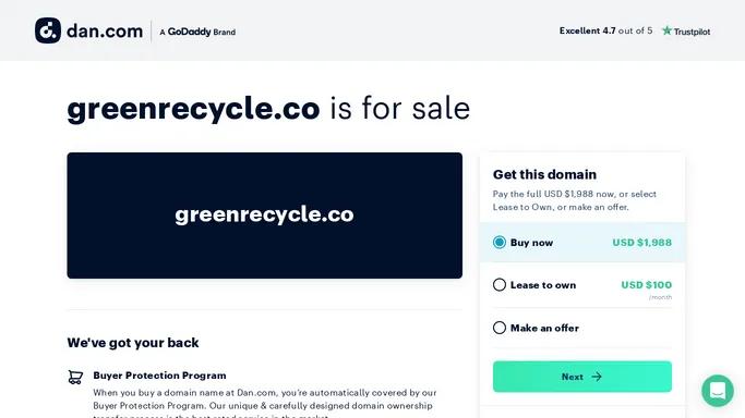 The domain name greenrecycle.co is for sale | Dan.com