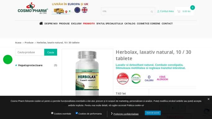 Herbolax - Laxativ natural, detoxifiant, antiinflamator - Cosmopharm