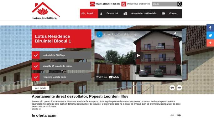 Apartamente Bucuresti Sud, Popesti Leordeni Ilfov, Direct dezvoltator, Lotus Imobiliare
