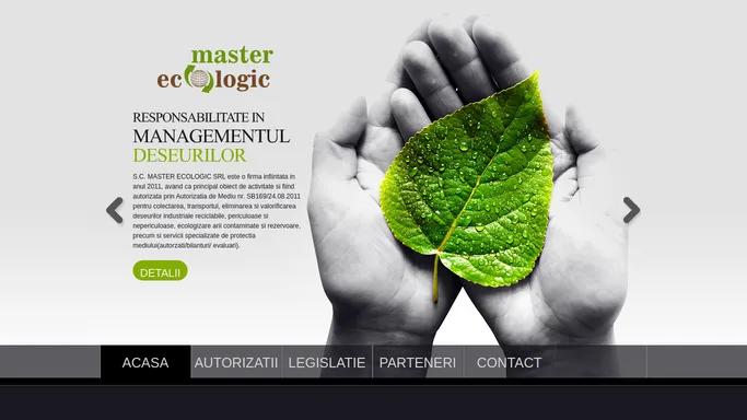 Master Ecologic - Responsabilitate in managementul deseurilor