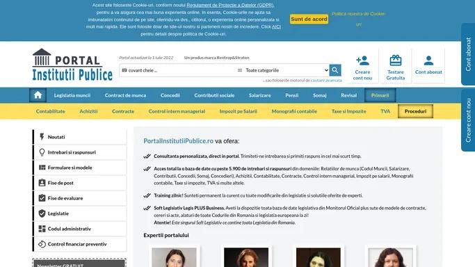 PortalInstitutiiPublice.ro - raspunsuri la intrebarile dvs. despre Codul muncii, Contributii, Salarizare si Asigurari Sociale