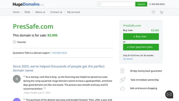 PresSafe.com is for sale | HugeDomains