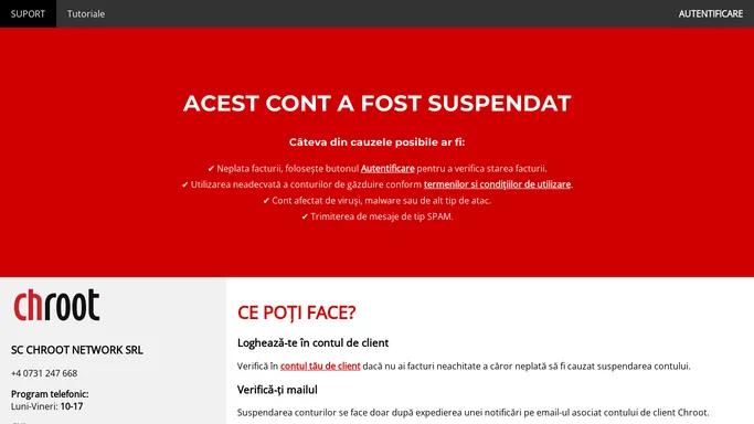 Cont suspendat | Chroot.ro