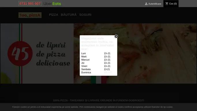 100%Pizza | Comanda pizza cu livrare in Fundeni-Dobroesti sau takeaway
