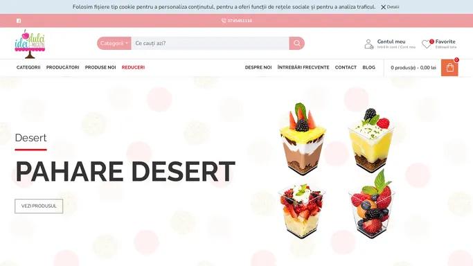 Accesorii cofetarie | Ustensile patiserii | Coloranti alimentari | Cupcakes | Decoruri alimentare | Dulcidei