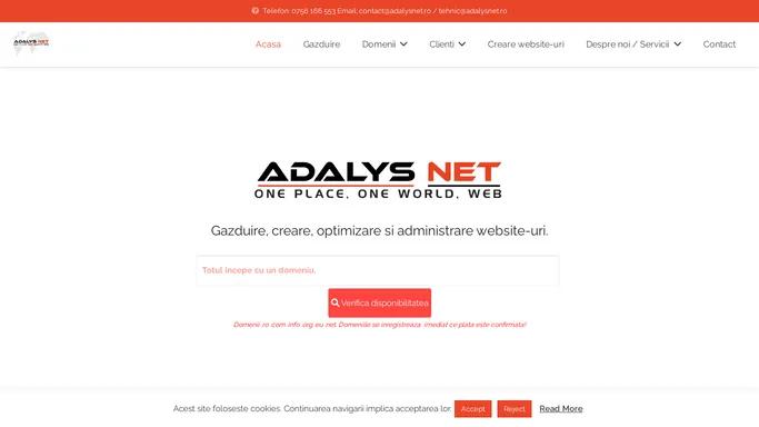ADALYSNET / Hosting Web SSD / Creare site-uri