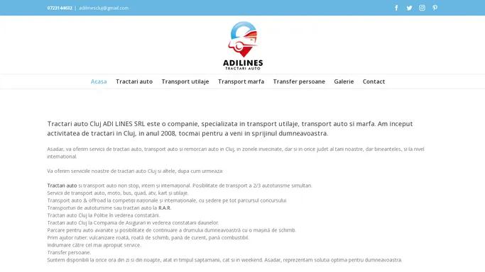 Tractari auto Cluj - Adilines - Despre noi - Transport auto. Transport utilaje