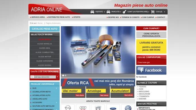 Depozit Piese Auto Online - Comercializare en-gross si en-detail piese auto multimarca | www.adria-online.ro