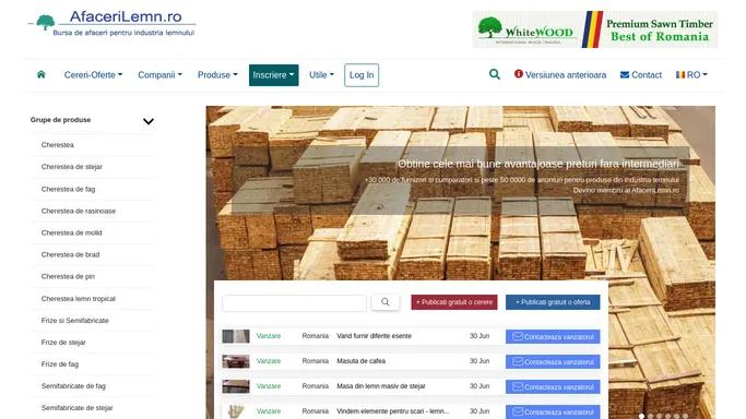 AfaceriLemn.ro -Cherestea,Europaleti, Pelete, Brichete rumegus. Bustean. Bursa online a industrieii lemnului.