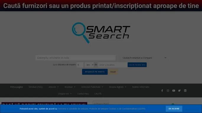 Cauta furnizori sau un produs printat/inscriptionat aproape de tine - Smart Search - Afaceri Poligrafice
