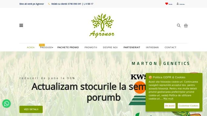 Agronor - Magazin/Depozit seminte cultura mare, seminte legume, seminte floarea soarelui, seminte porumb, cultura mare, erbicide, fungicide, insecticide