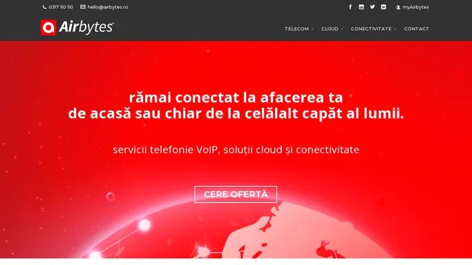 AIRBYTES | Numarul 1 in servicii de comunicatii pentru companii in Romania – servicii de comunicatii personalizate