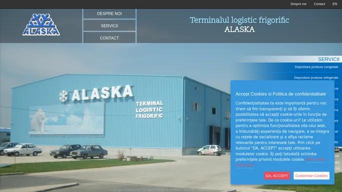 Terminal logistic frigorific Alaska | depozitare produse alimentare congelate, refrigerate | spatiu depozitare uscata | tunel congelare rapida
