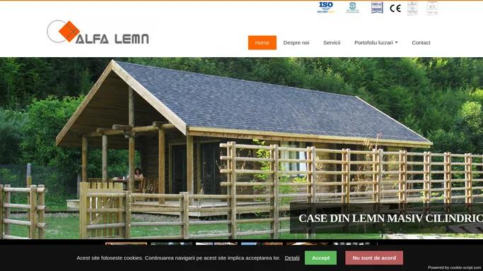 Alfa Lemn - Mobilier lemn, case din lemn cilindric si pe structura din lemn, mobilier gradina