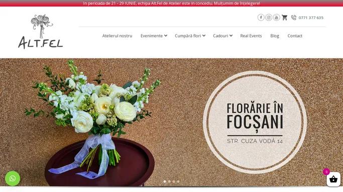 Floraria AltFel Focsani. Florarie online. Livrare flori Focsani.